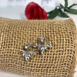 Silver & Rhinestone Ear Jacket Earrings